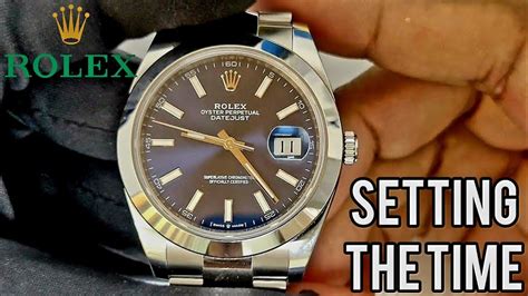 how to set time on a rolex|how to adjust rolex datejust.